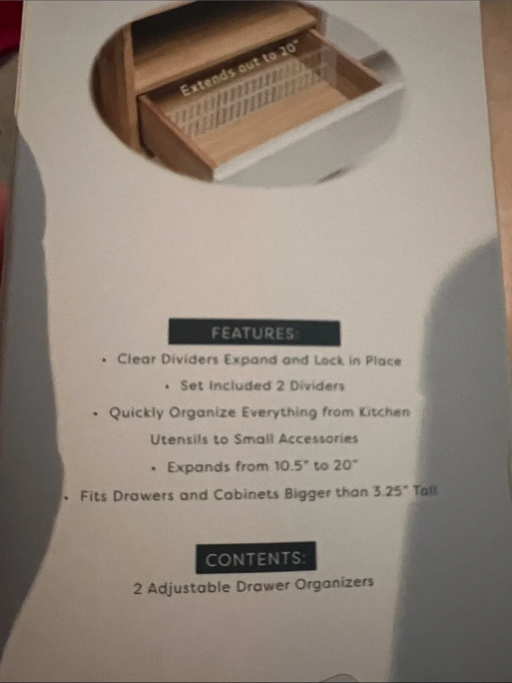 NIB 2pc Adjustable Drawer Organizer